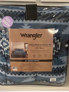 Wrangler Blue Aztec Plush Comforter Set 🤠